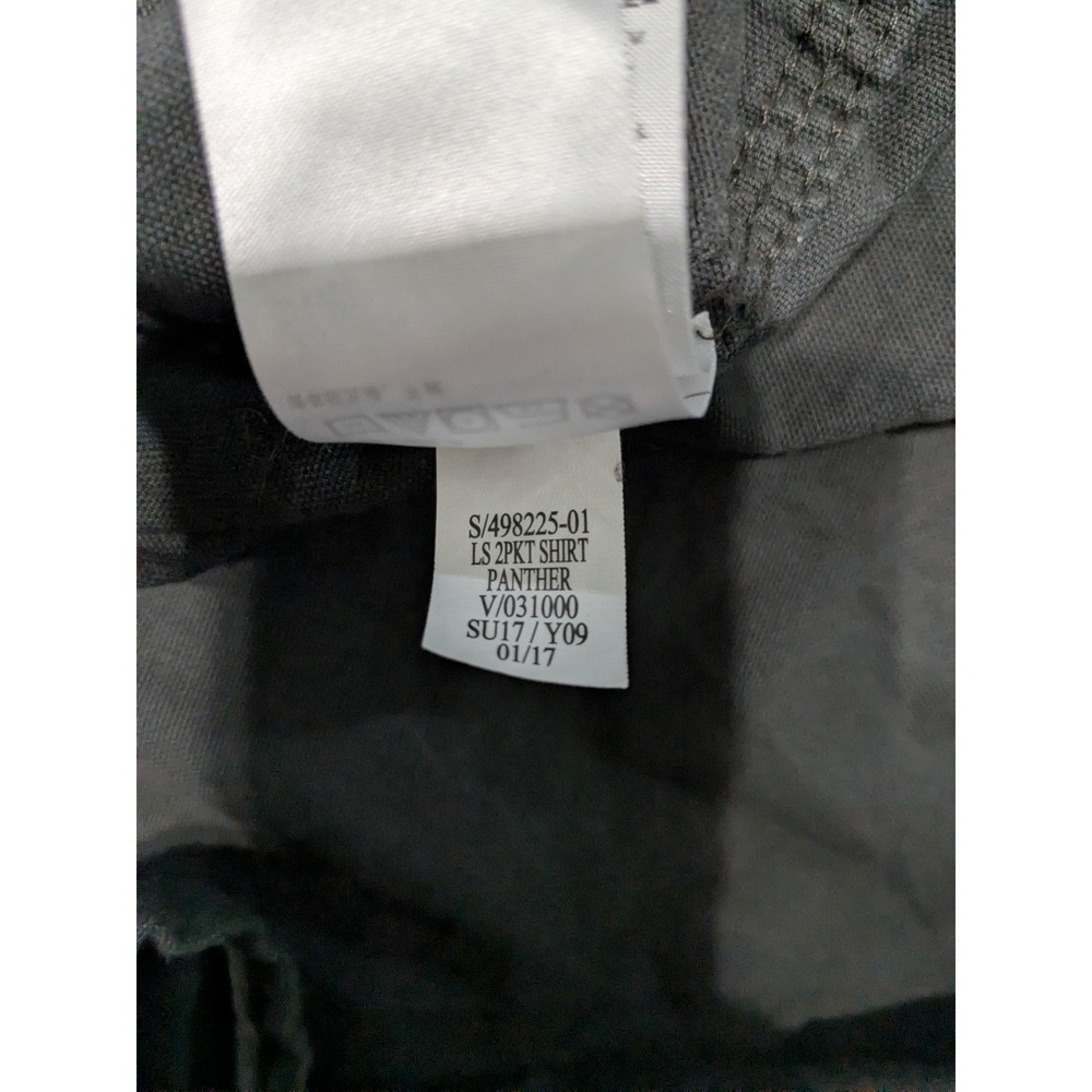 Old Navy Mens Panther Gray Canvas Long Sleeve 2-Pocket Utility Shirt Large L - Picture 3 of 6